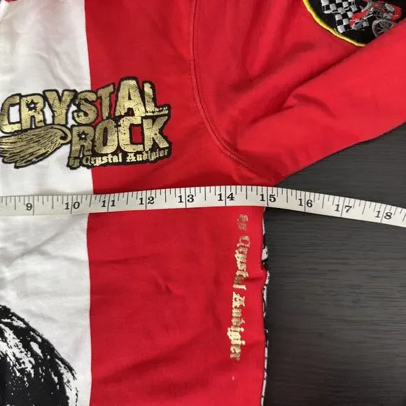 Christian Audigier Y2K Track Jacket Womens Small Italy Flag Crystal Rock NEW - Picture 14 of 16